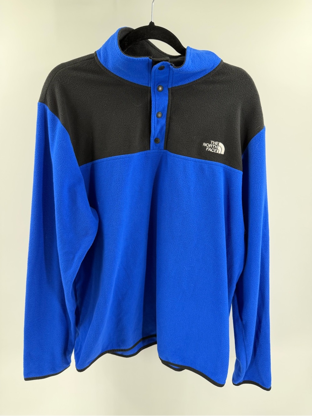 The North Face Men’s XL Lightweight Fleece Snap Pullover Sweatshirt Blue Black